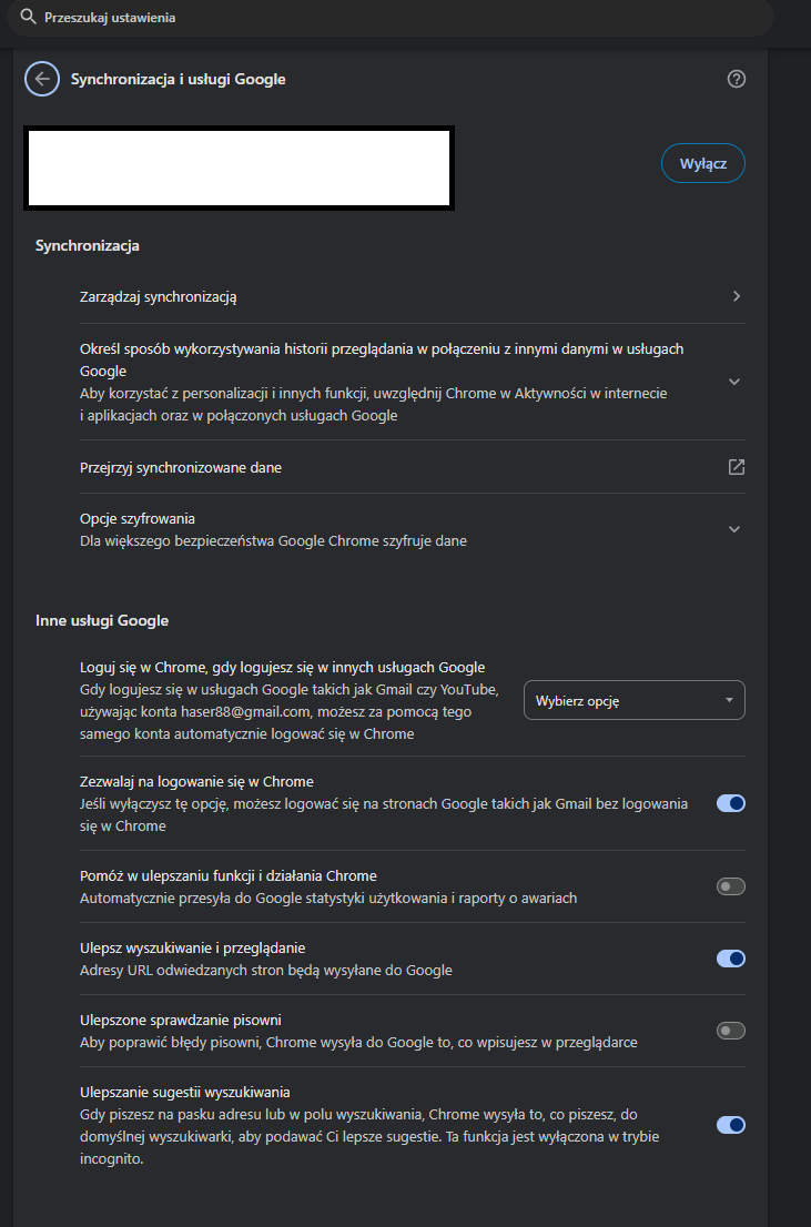 Synchronizacja Google Chrome